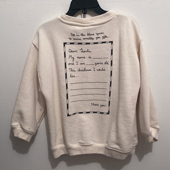 Zara 4-5yrs sweatshirt with Santa design and list on back. Perfect at Christmas - Picture 4 of 6